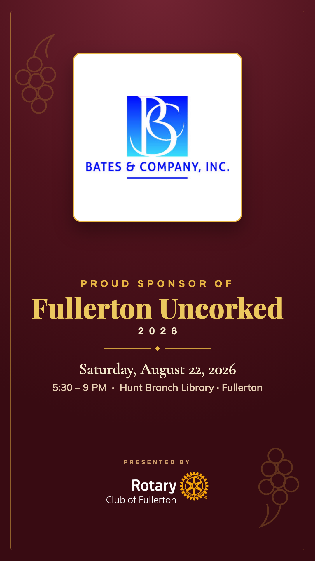 Bates & Company, Inc. story graphic, 1080 by 1920