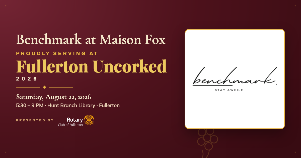 Benchmark at Maison Fox landscape graphic, 1200 by 630
