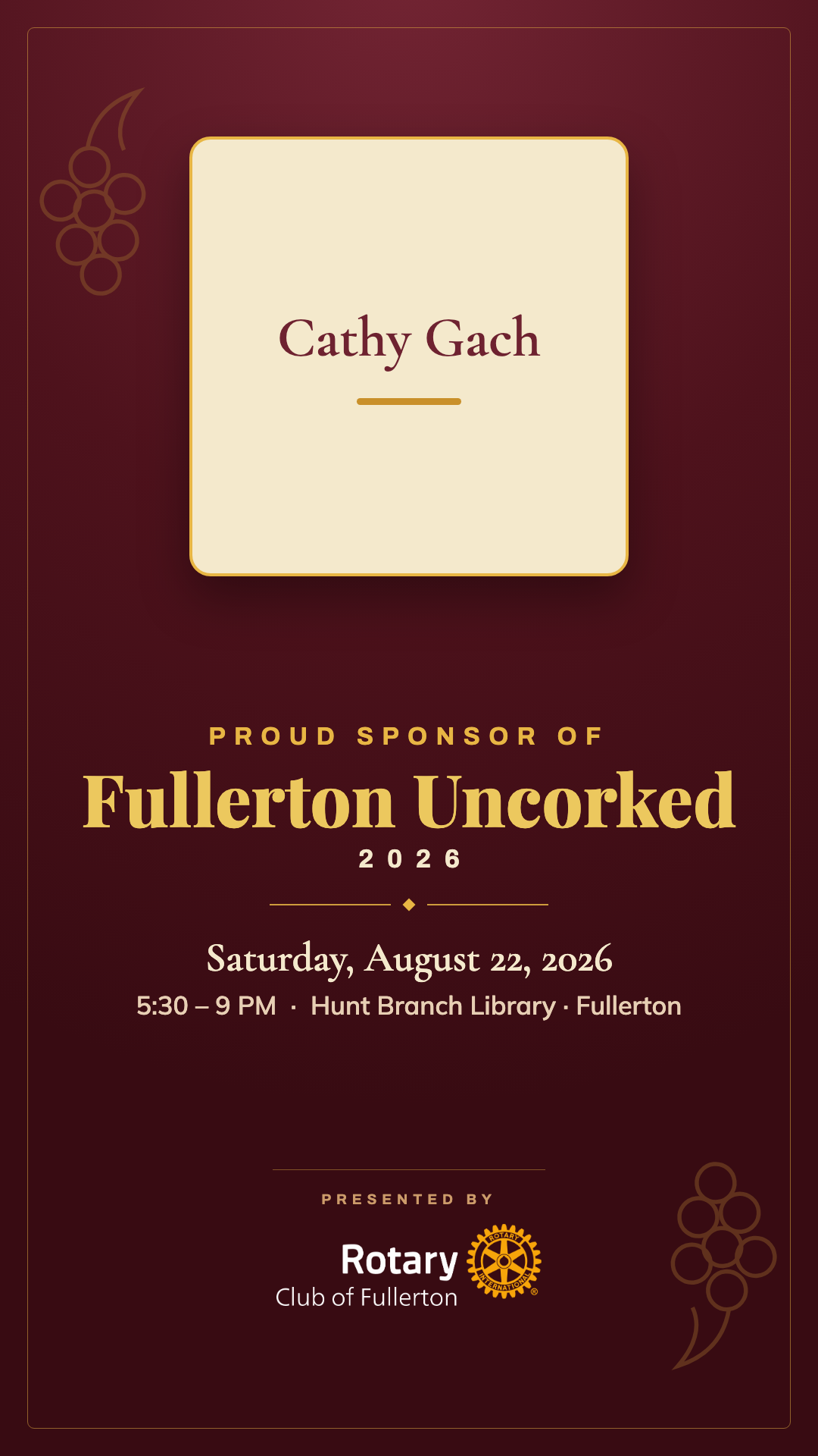 Cathy Gach story graphic, 1080 by 1920
