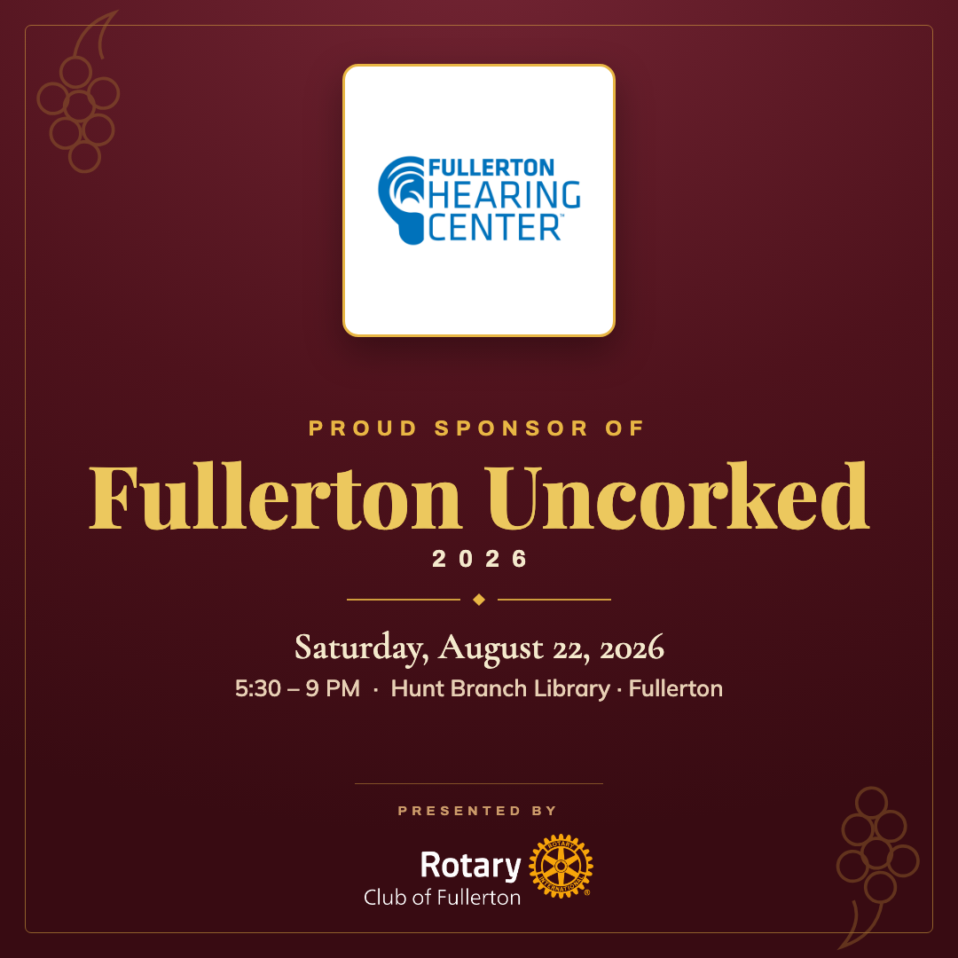 Fullerton Hearing Center — Fullerton Uncorked co-branded graphic