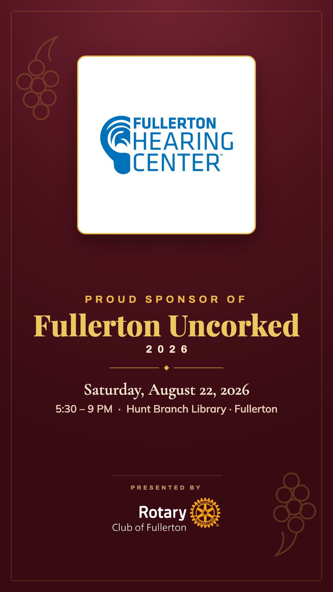 Fullerton Hearing Center story graphic, 1080 by 1920