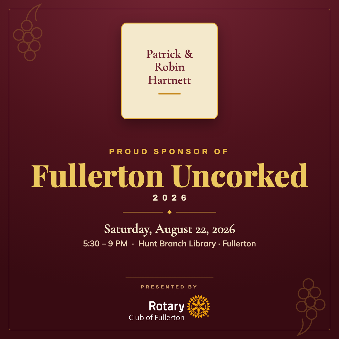 Patrick & Robin Hartnett — Fullerton Uncorked co-branded graphic