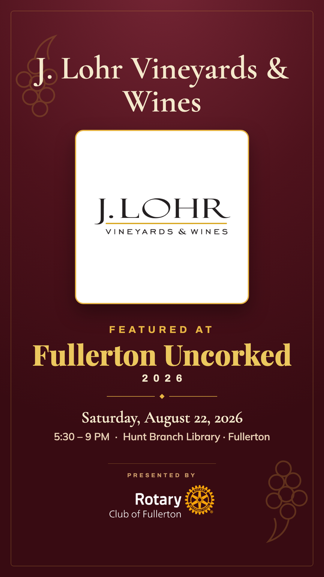 J. Lohr Vineyards & Wines story graphic, 1080 by 1920