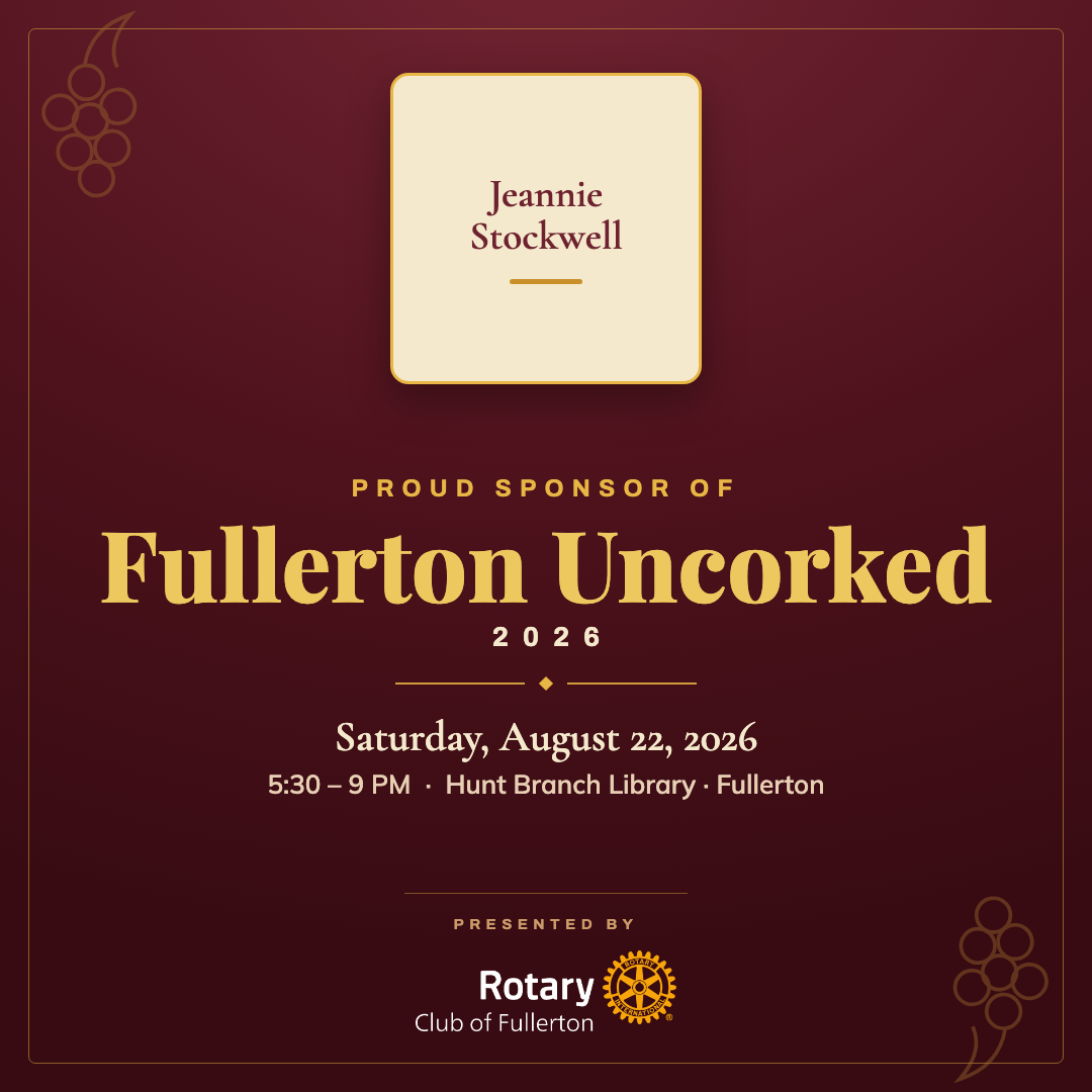 Jeannie Stockwell — Fullerton Uncorked co-branded graphic