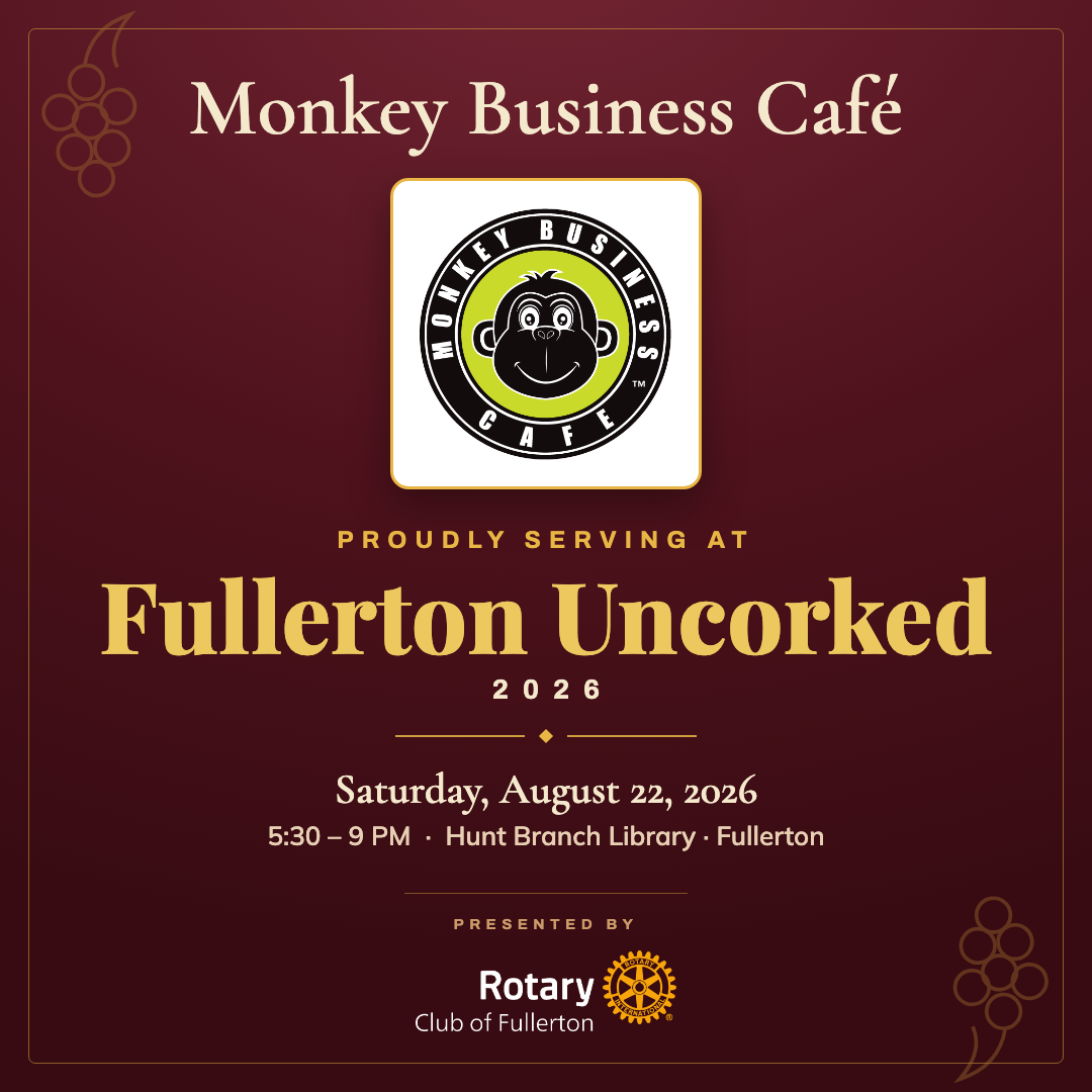 Monkey Business Café — Fullerton Uncorked co-branded graphic
