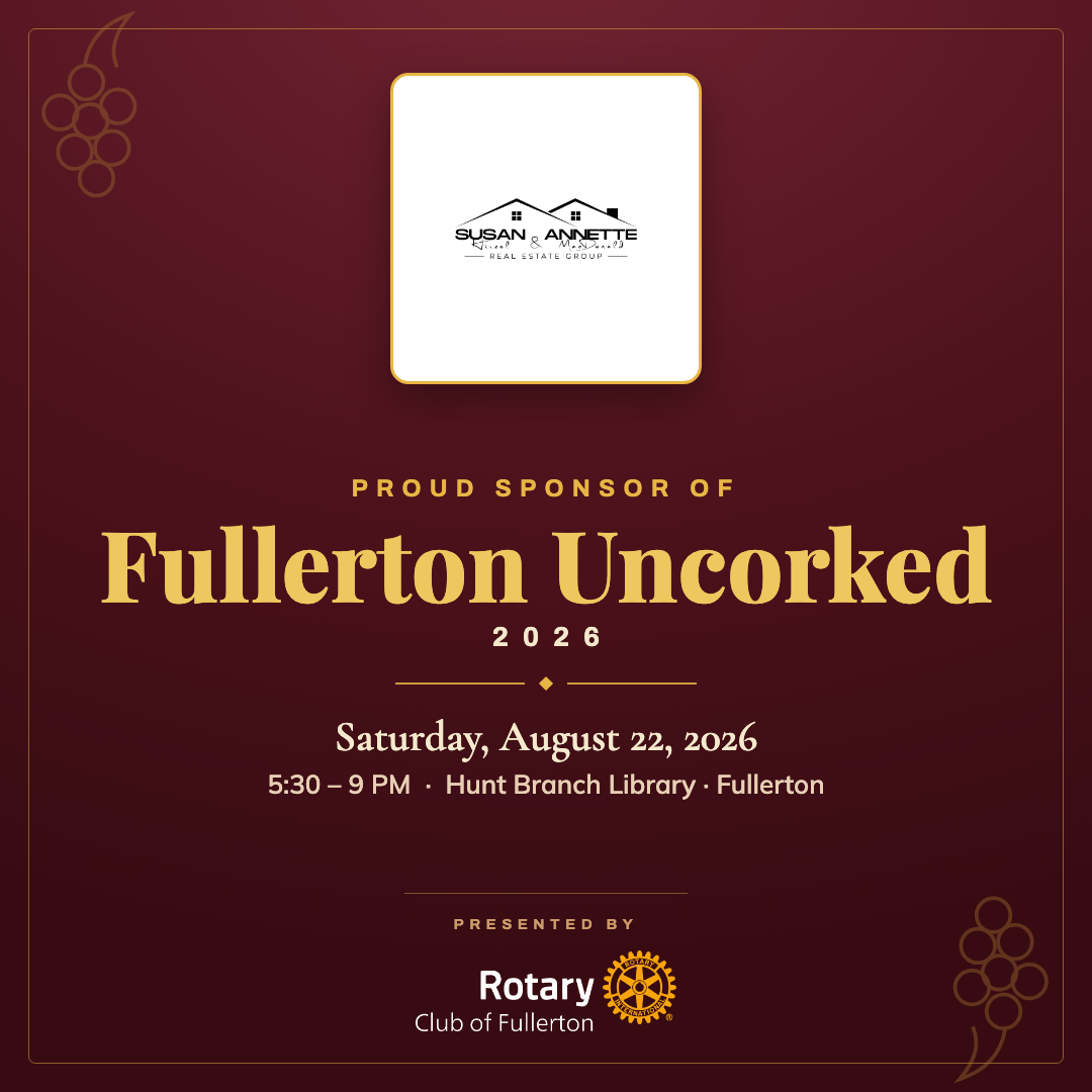 Susan and Annette Real Estate Group — Fullerton Uncorked co-branded graphic