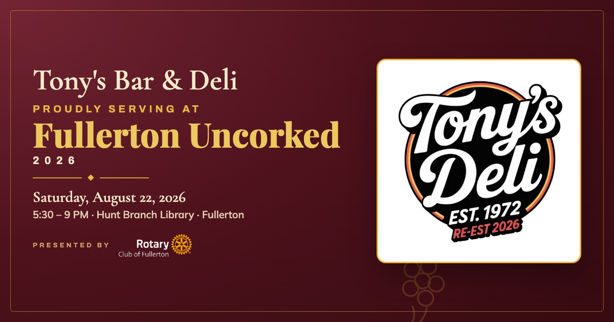 Tony's Bar & Deli landscape graphic, 1200 by 630