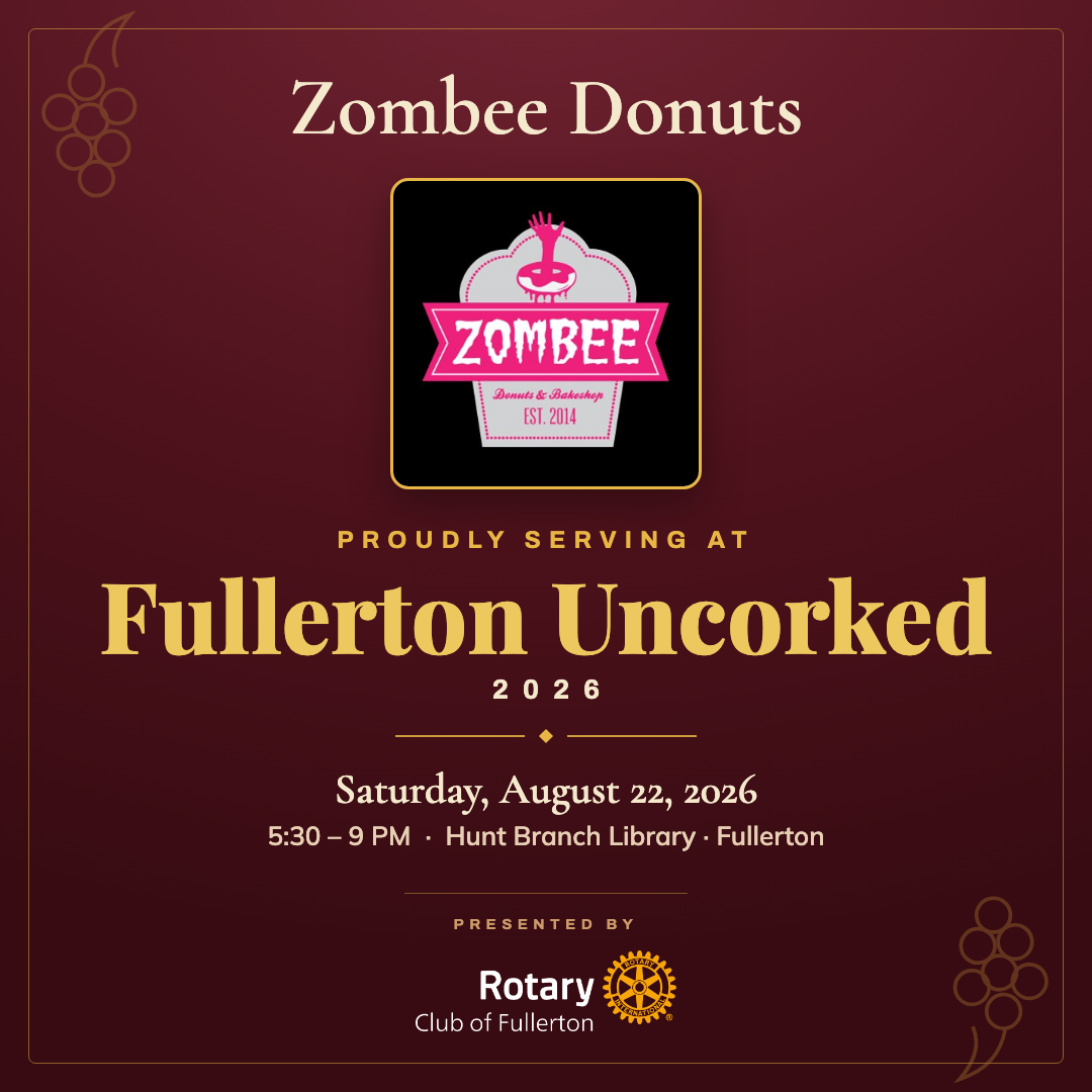 Zombee Donuts — Fullerton Uncorked co-branded graphic